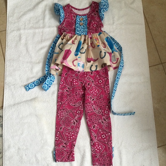 Eleanor Rose Rodeo Pants and Top Set, Size 3T - Picture 5 of 6